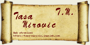 Tasa Mirović vizit kartica